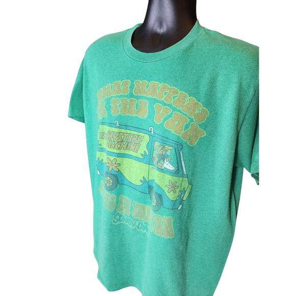 Scooby Doo Mystery Machine T Shirt Large Womens XL Graphic What Happens Van Y2K - Picture 9 of 16